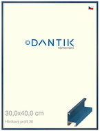 DANTIK frame 30 × 40, ALU profile 6030 veneer coloured blue winged plexi clear - Photo Frame