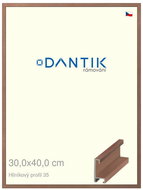 DANTIK frame 30 × 40, ALU profile 6035 Walnut veneer plexi clear - Photo Frame