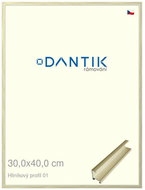 DANTIK frame 30 × 40, ALU profile 7001 gold glossy alternative plexi clear - Photo Frame