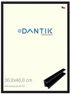 DANTIK frame 30 × 40, ALU profile 7003 Black Florentine plexi clear - Photo Frame