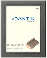 DANTIK frame 30 × 40, STEP dark grey plexi clear - Photo Frame