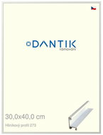 DANTIK frame 30 × 40, ALU profile 7273 White matt plexi clear - Photo Frame