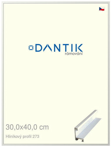 DANTIK frame 30 × 40, ALU profile 7273 White matt plexi clear - Photo Frame - Main image