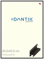 DANTIK frame 30 × 40, ALU profile 6030 Black matt plexi clear - Photo Frame