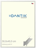 DANTIK frame 30 × 40, ALU profile 6001 Silver glossy plexi clear - Photo Frame