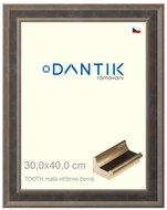 DANTIK frame 30 × 40, TOOTH small silver and black plexi clear - Photo Frame