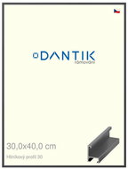 DANTIK frame 30 × 40, ALU profile 6030 veneer coloured grey dark plexi clear - Photo Frame
