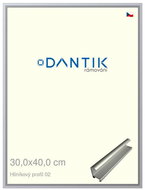 DANTIK frame 30 × 40, ALU profile 7002 Silver matt plexi clear - Photo Frame