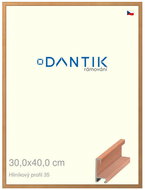 DANTIK frame 30 × 40, ALU profile 6035 Cherry veneer plexi clear - Photo Frame