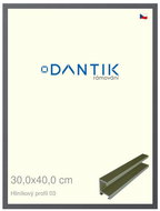 DANTIK frame 30 × 40, ALU profile 7003 Platinum matt plexi clear - Photo Frame