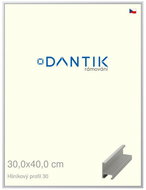 DANTIK frame 30 × 40, ALU profile 6030 Silver matt plexi clear - Photo Frame