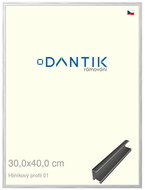 DANTIK frame 30 × 40, ALU profile 7001 Silver glossy plexi clear - Photo Frame