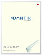 DANTIK frame 30 × 40, ALU profile 7003 White matt plexi clear - Photo Frame