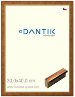 DANTIK frame 30 × 40, GRAFIC bronze high plexi clear - Photo Frame