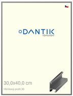DANTIK frame 30 × 40, ALU profile 6030 Steel plexi clear - Photo Frame