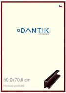 DANTIK frame 50 × 70, ALU profile 7269 Red Ruby brushed plexi clear - Photo Frame