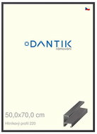 DANTIK frame 50 × 70, ALU profile 6220 Black matt plexi clear - Photo Frame