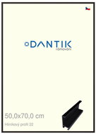 DANTIK frame 50 × 70, ALU profile 7022 Black matt plexi clear - Photo Frame