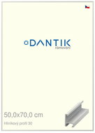 DANTIK frame 50 × 70, ALU profile 6030 White matt plexi clear - Photo Frame