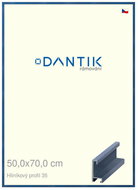 DANTIK frame 50 × 70, ALU profile 6035 veneer coloured blue winged plexi clear - Photo Frame