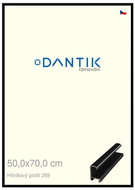 DANTIK frame 50 × 70, ALU profile 7269 Black glossy plexi clear - Photo Frame