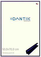 DANTIK frame 50 × 70, ALU profile 7002 blue Azur matt plexi clear - Photo Frame