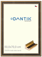 DANTIK frame 50 × 70, TOOTH small gold black plexi clear - Photo Frame