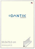DANTIK frame 50 × 70, ALU profile 6035 white veneer plexi clear - Photo Frame