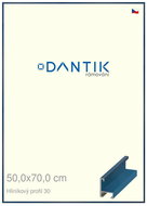 DANTIK frame 50 × 70, ALU profile 6030 veneer coloured blue winged plexi clear - Photo Frame