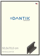 DANTIK frame 50 × 70, ALU profile 6035 veneer black plexi clear - Photo Frame