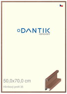 DANTIK frame 50 × 70, ALU profile 6035 Walnut veneer plexi clear - Photo Frame