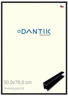 DANTIK frame 50 × 70, ALU profile 7003 Black Florentine plexi clear - Photo Frame