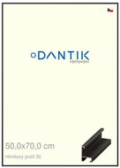 DANTIK frame 50 × 70, ALU profile 6030 Black matt plexi clear - Photo Frame