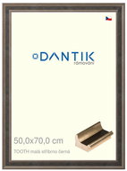 DANTIK frame 50 × 70, TOOTH small silver and black plexi clear - Photo Frame