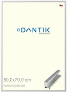 DANTIK frame 50 × 70, ALU profile 7269 Silver glossy plexi clear - Photo Frame
