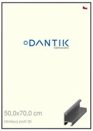 DANTIK frame 50 × 70, ALU profile 6030 veneer coloured grey dark plexi clear - Photo Frame