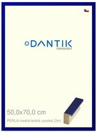 DANTIK frame 50 × 70, PERLA blue glossy high plexi clear - Photo Frame