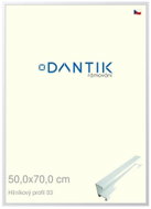 DANTIK frame 50 × 70, ALU profile 7003 White matt plexi clear - Photo Frame