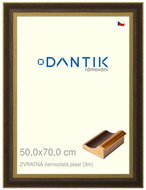 DANTIK frame 50 × 70, REVERSE black and gold plastic plexi clear - Photo Frame