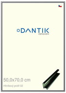 DANTIK frame 50 × 70, ALU profile 7002 Grey glossy plexi clear - Photo Frame