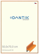 DANTIK frame 50 × 70, ALU profile 6030 veneer coloured orange plexi clear - Photo Frame