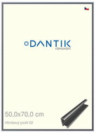 DANTIK frame 50 × 70, ALU profile 7002 Platinum matt plexi clear - Photo Frame