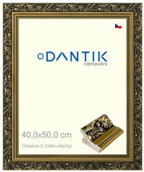 DANTIK frame 40 × 50, Claico 2 gold walnut plexi clear - Photo Frame