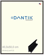 DANTIK frame 40 × 50, ALU profile 7022 Black matt plexi clear - Photo Frame