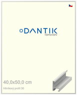 DANTIK frame 40 × 50, ALU profile 6030 White matt plexi clear - Photo Frame