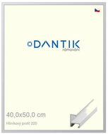 DANTIK frame 40 × 50, ALU profile 6220 White matt plexi clear - Photo Frame
