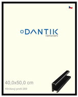 DANTIK frame 40 × 50, ALU profile 7269 Black glossy plexi clear - Photo Frame