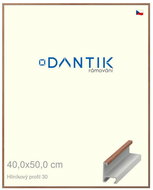 DANTIK frame 40 × 50, ALU profile 6030 Walnut veneer lacquer matt plexi clear - Photo Frame