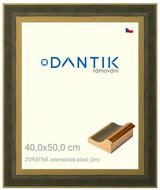 DANTIK frame 40 × 50, BACK green-gold plastic plexi clear - Photo Frame