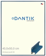 DANTIK frame 40 × 50, ALU profile 6030 veneer coloured blue winged plexi clear - Photo Frame